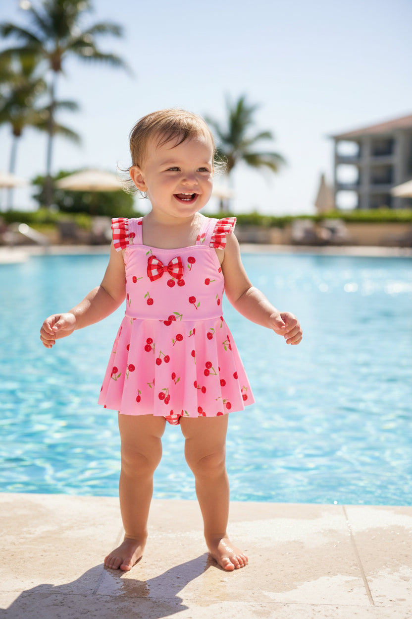 Toddler Girl's Ruffled Swim Dresses By Real Love 1