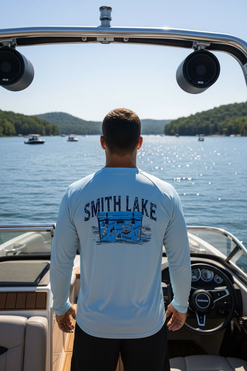 Chilling on Smith Lake Performance Shirt by The Lake Co. 1