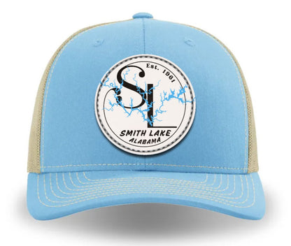 Smith Lake SL Logo Dyed Leather Patch Trucker Hat