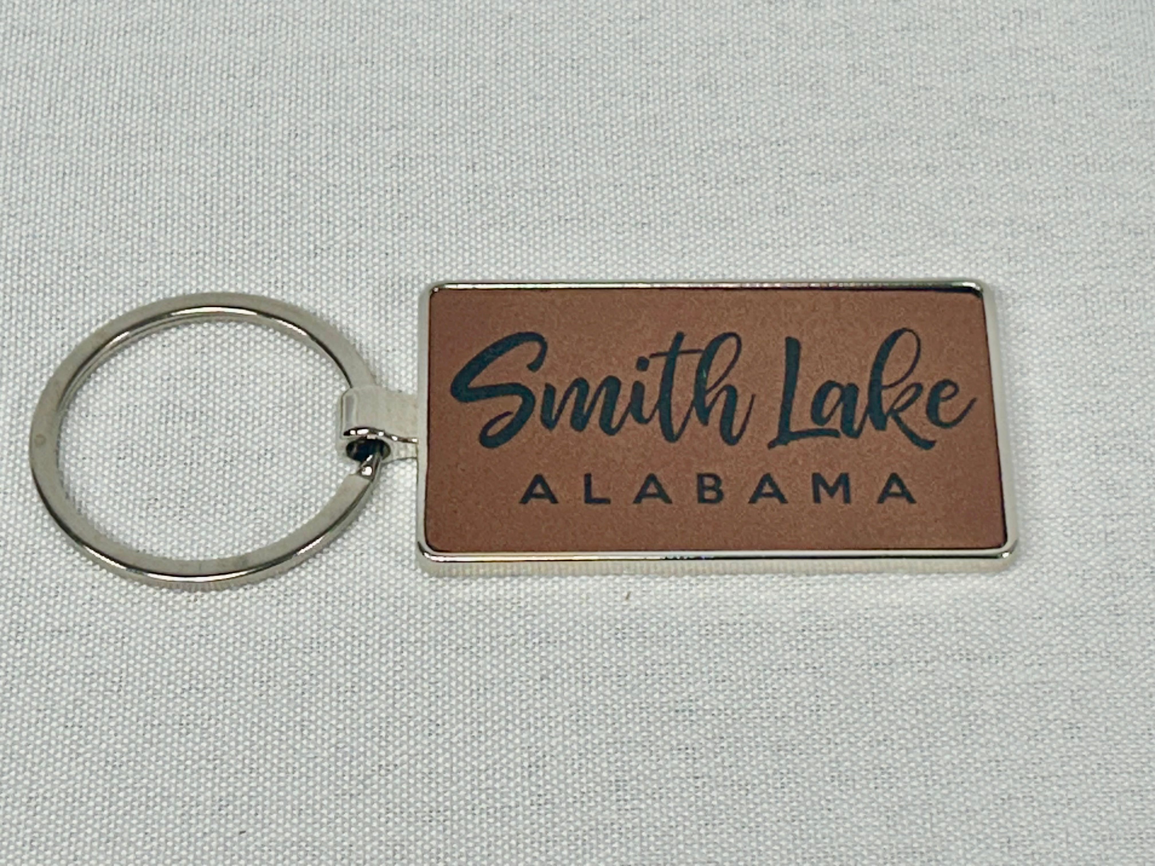 Smith Lake Leatherette + Metal Keychain