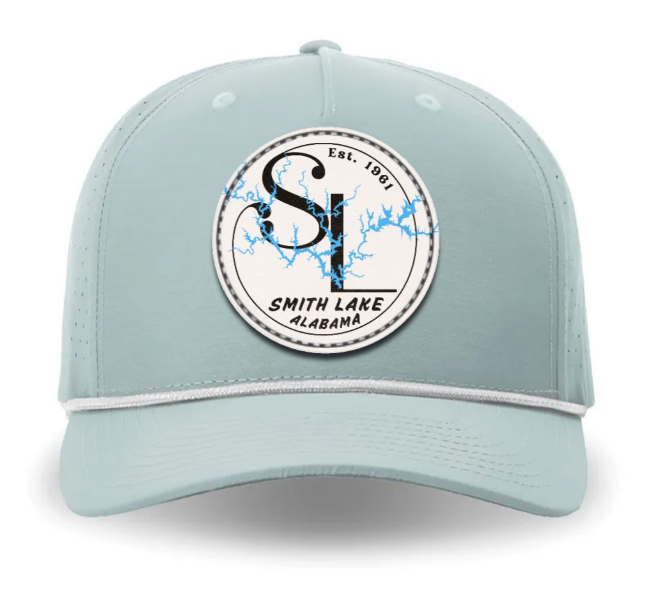 Smith Lake SL Logo White Leather Patch Performance Rope Cap White