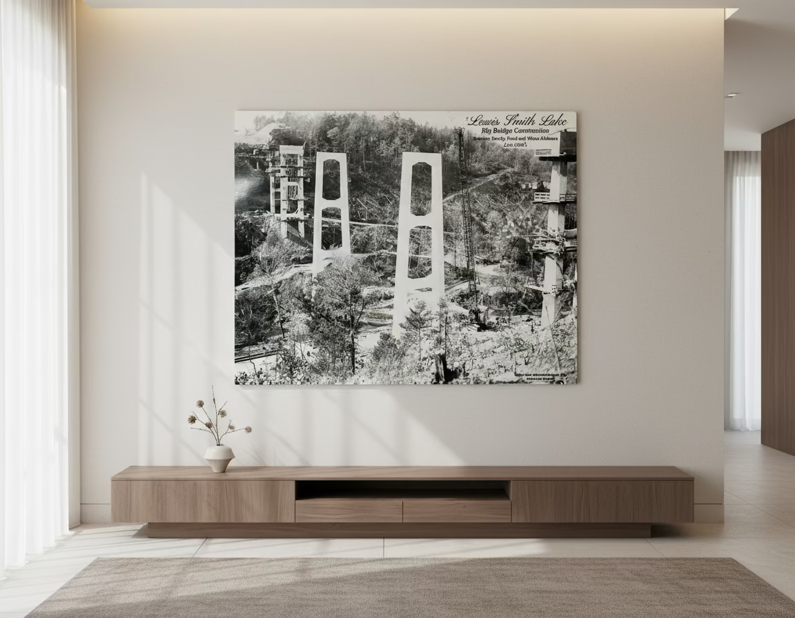 BTW2-PRINT-16x20 Before the Water Release 2 Big Bridge Construction Photo 1 All the way to the Bottom