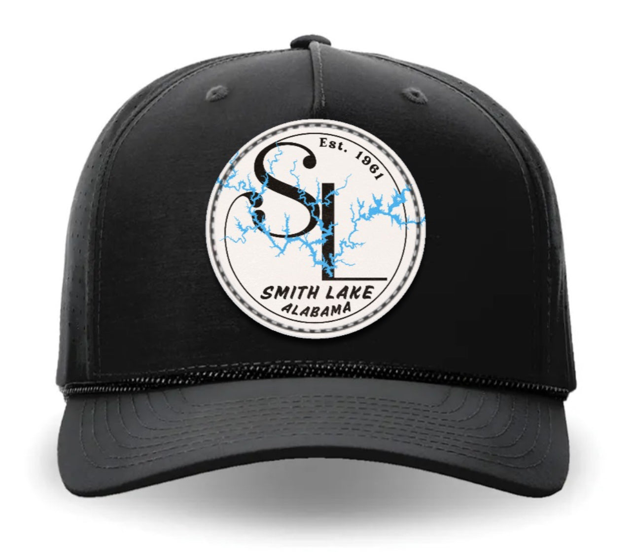 Smith Lake SL Logo White Leather Patch Performance Rope Cap White