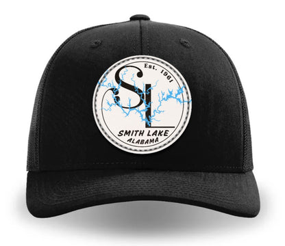 Smith Lake SL Logo Dyed Leather Patch Trucker Hat
