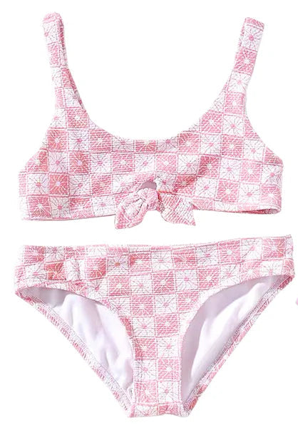 Girl's Floral Print & Solid Two-Piece Swimsuits by Raisins 3