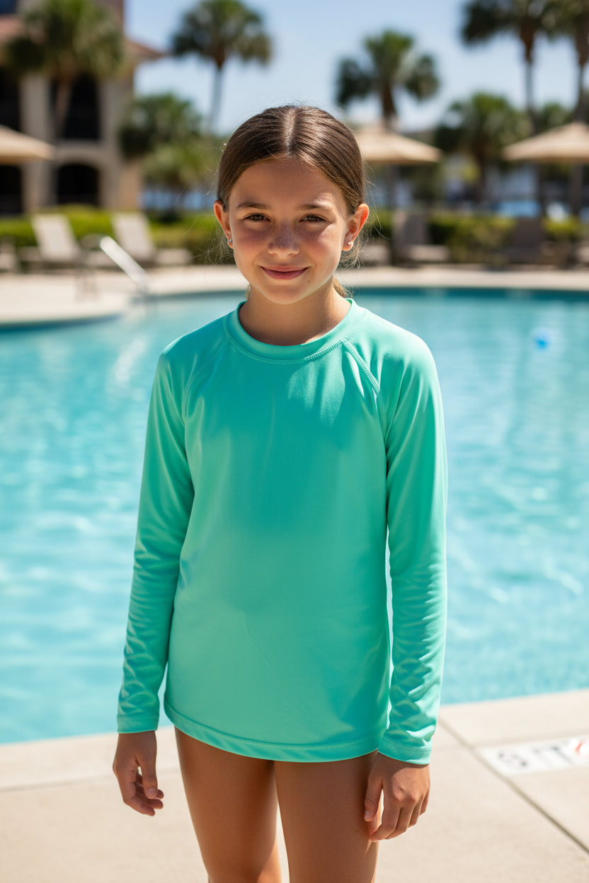Banana Boat Girls Long Sleeved Rash Guard UPF 50+