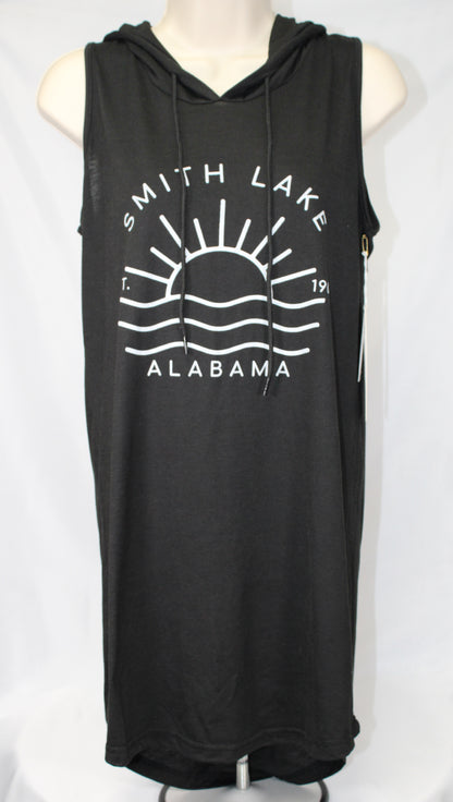 Current Mood Hooded Dress Cover up  - BLACK-SMITH LAKE