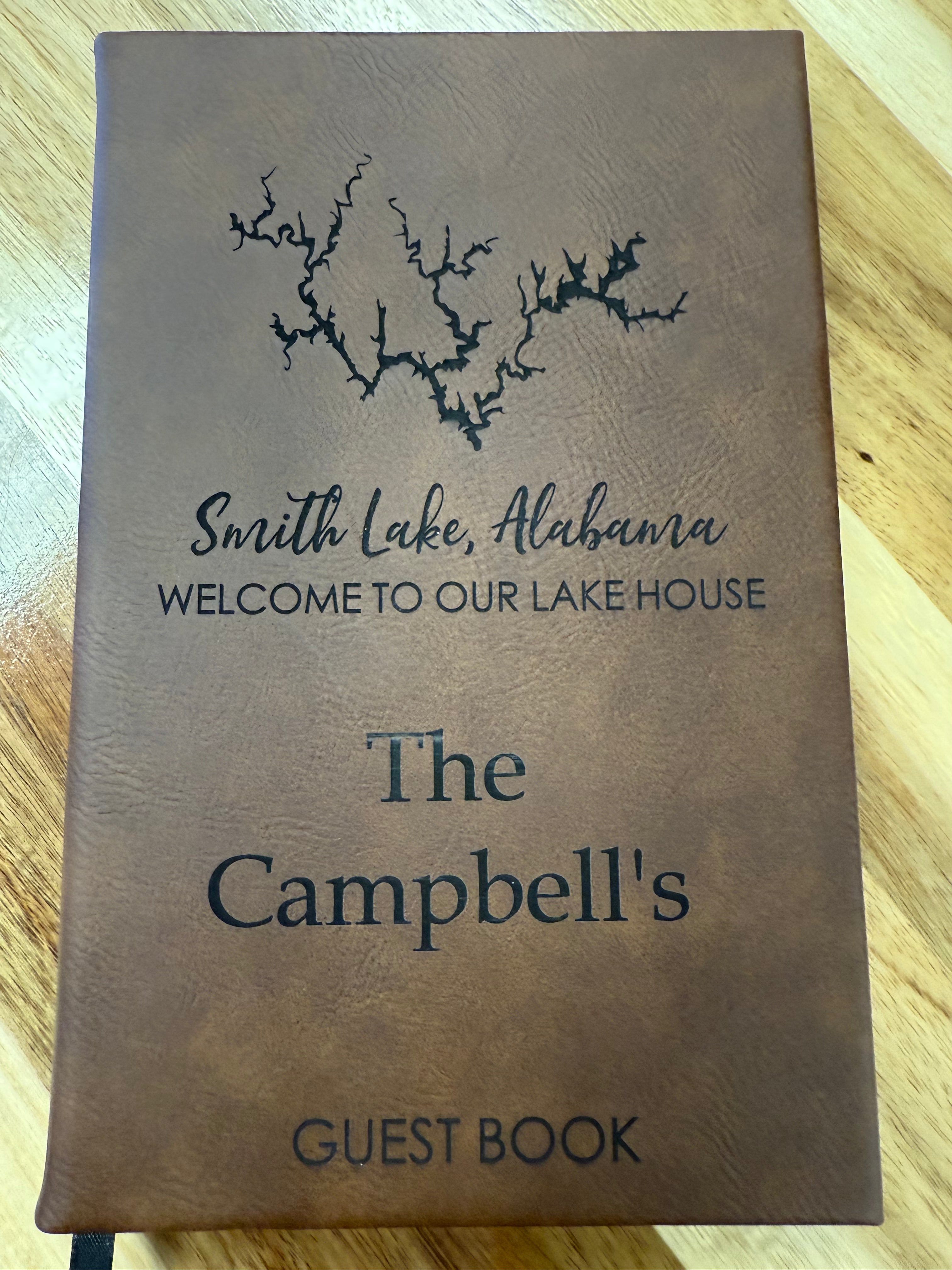 Smith Lake Alabama Guest Book Journal - Optional Name Engraving