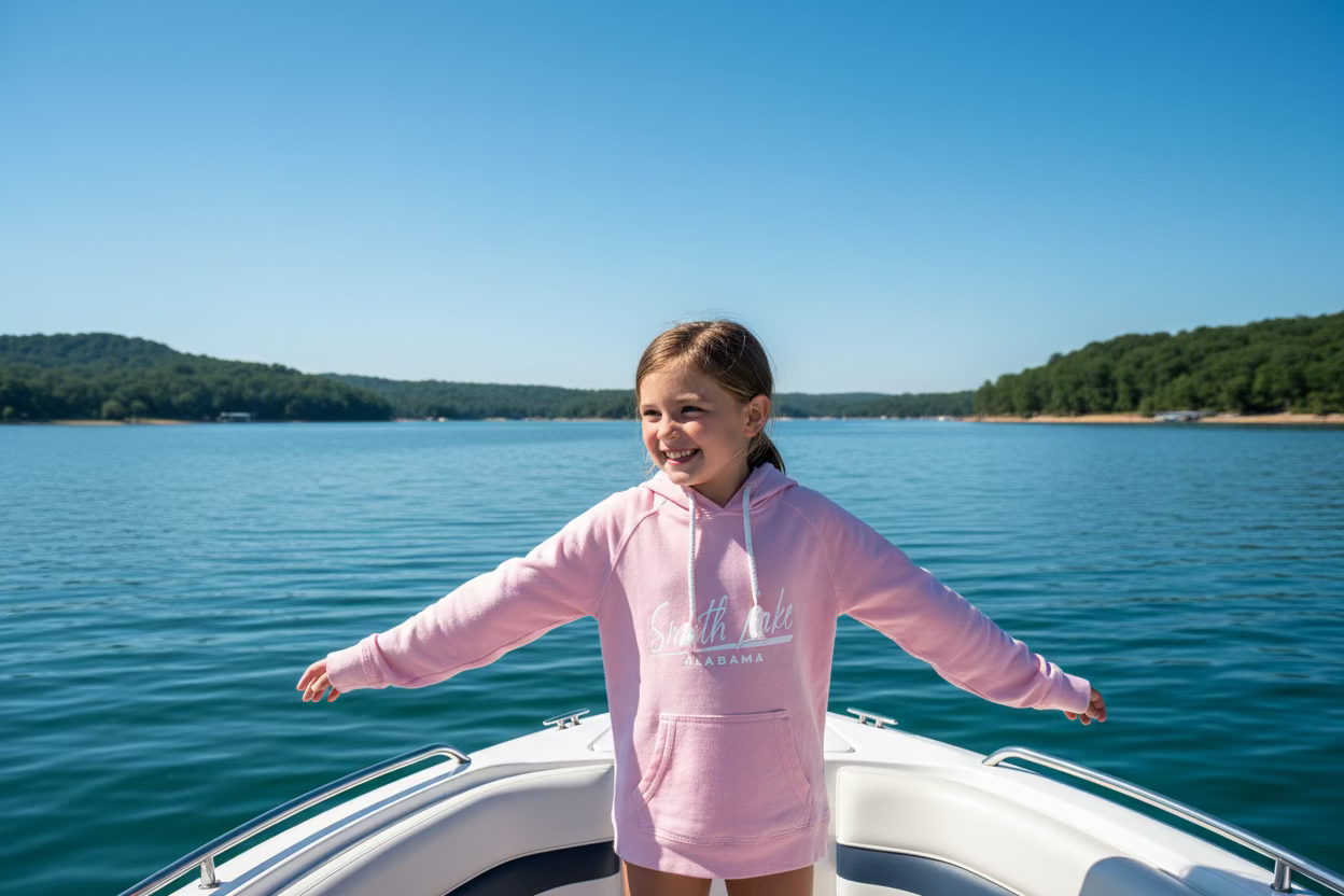 Smith Lake Girl's Raw Edge Burnout Fleece with Kangaroo Pocket Heloha 1