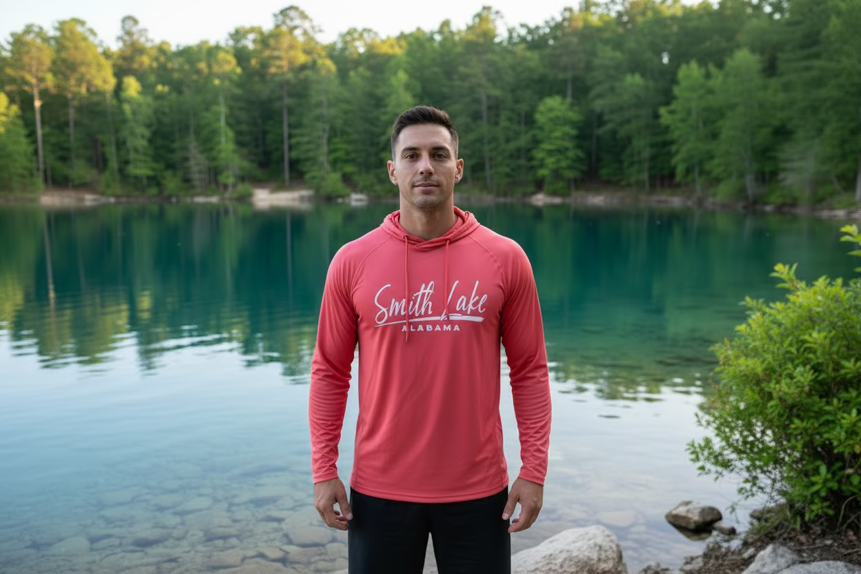 Smith Lake Solid Hooded Long Sleeve Rashguard Shirt (UPF 50+) Surf Mentality 2