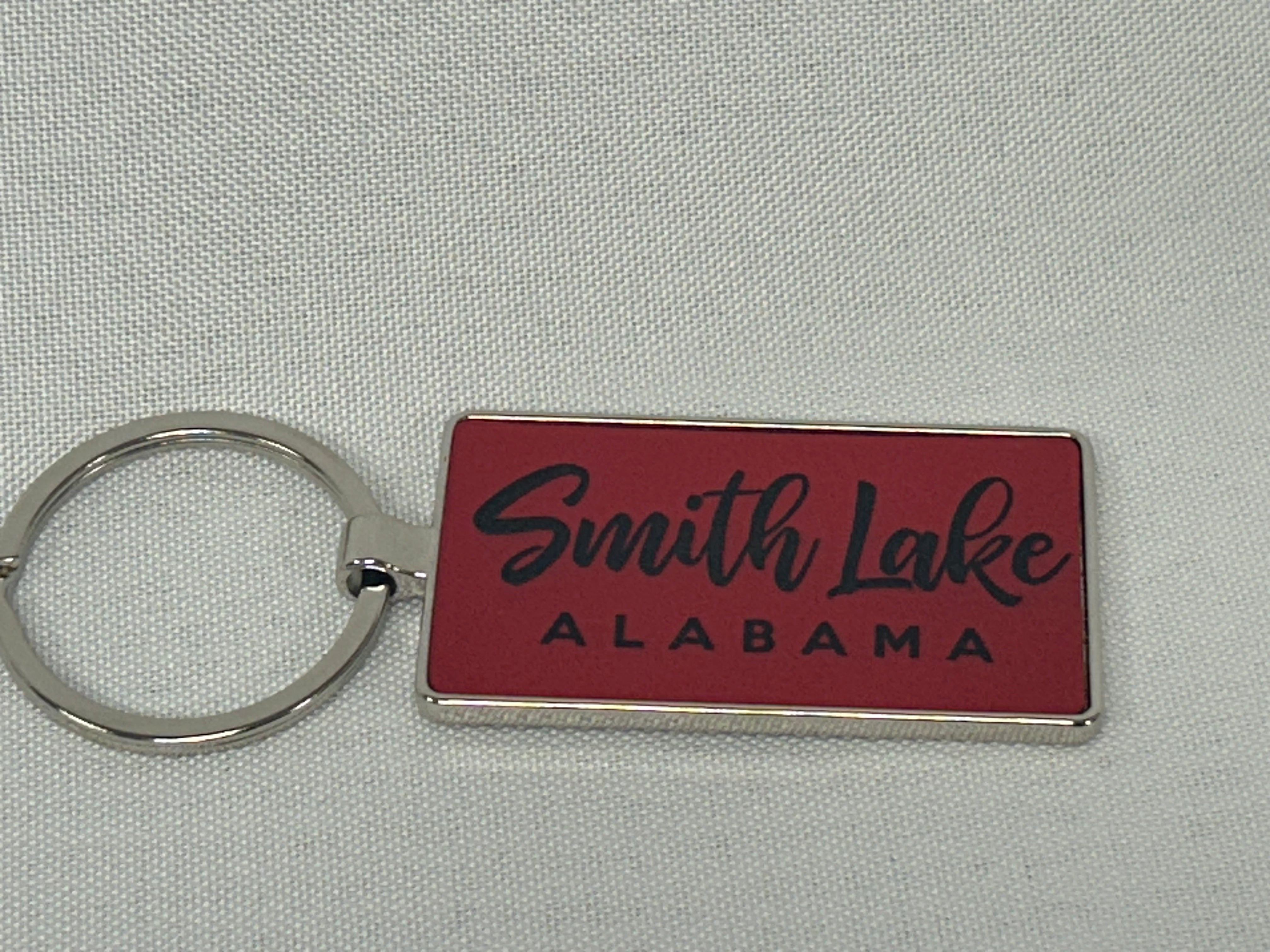 Smith Lake Leatherette + Metal Keychain