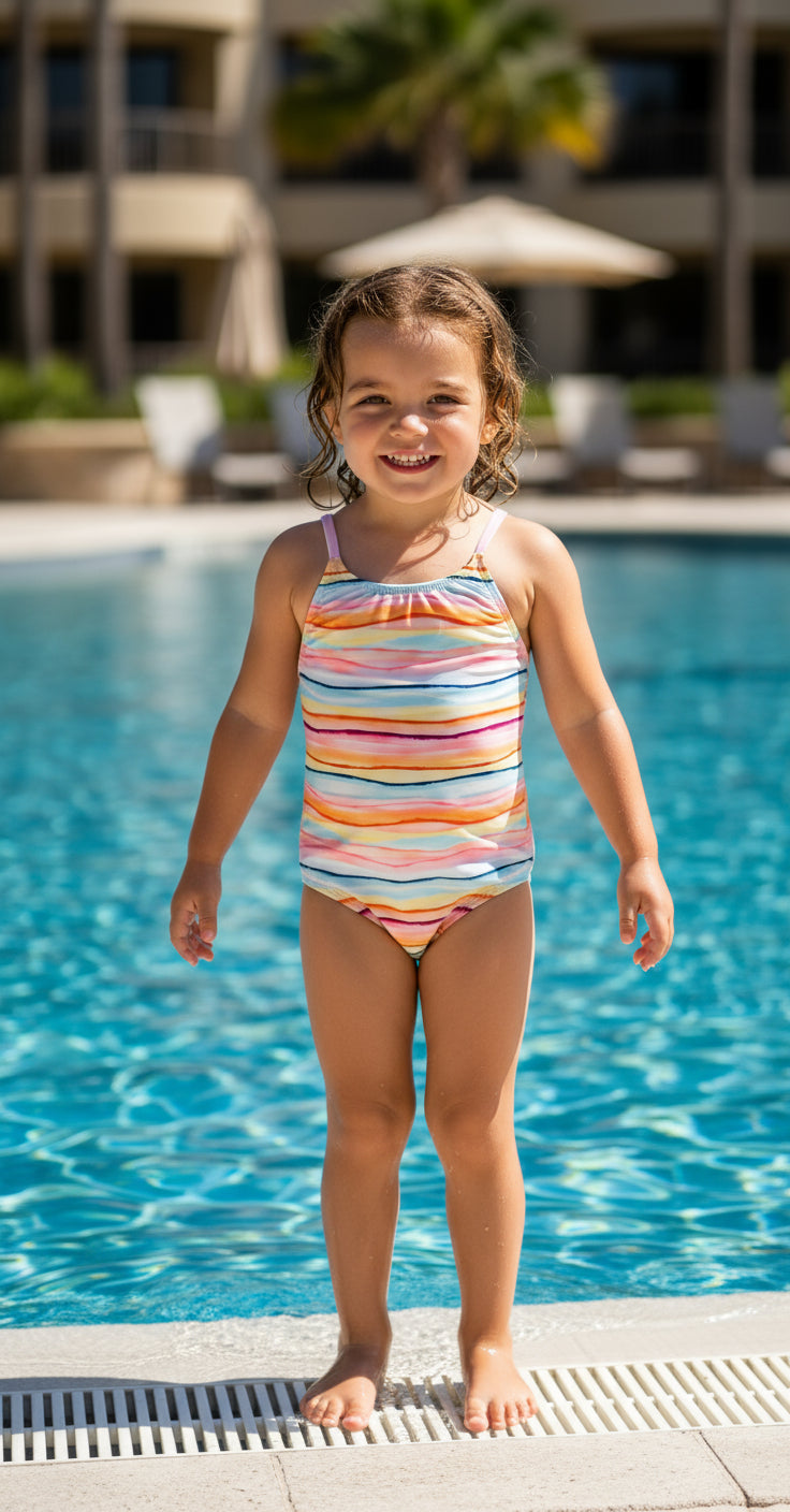 Jantzen Girls Striped Swimsuit