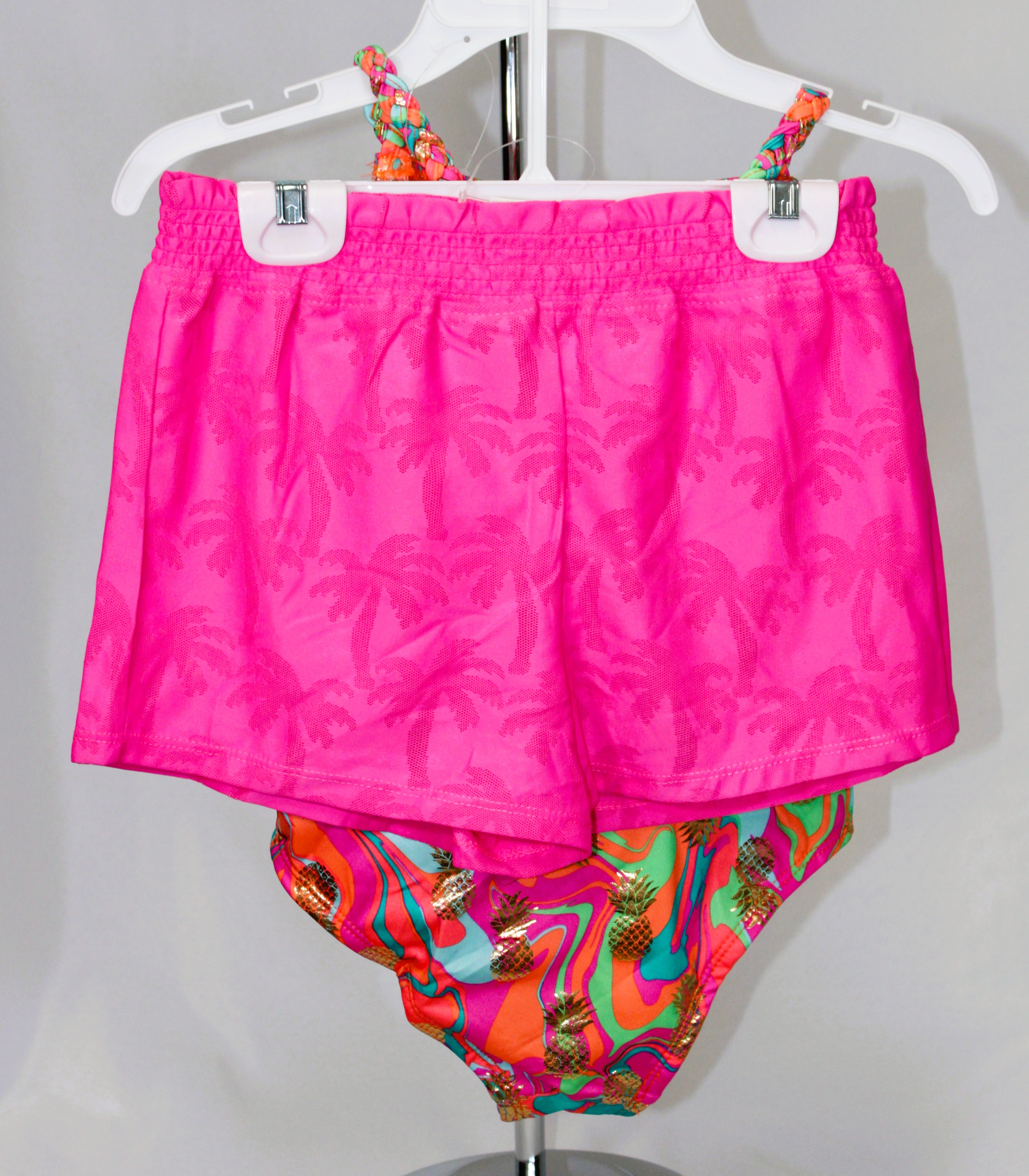 Penelope Mack Little Girl's One-Piece Swimsuit and shorts (Swirl/Pink) 3