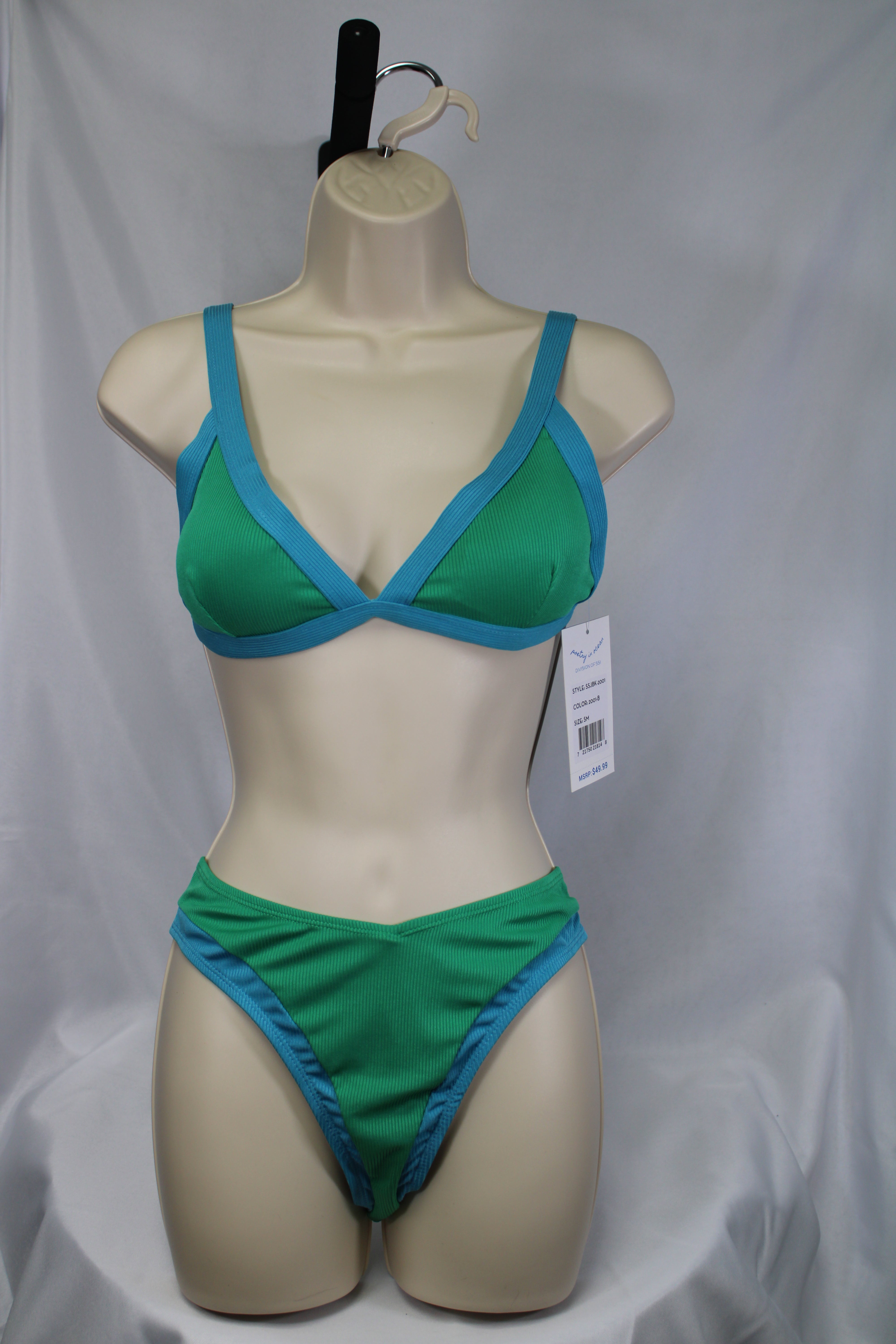 Color Block Two-Piece Swimsuits Tops 12