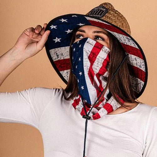 SA Straw Ladder Hat | American Flag 3