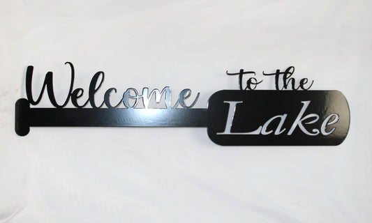 Welcome to the Lake Paddle Metal Wall Art 36" x 9.5"