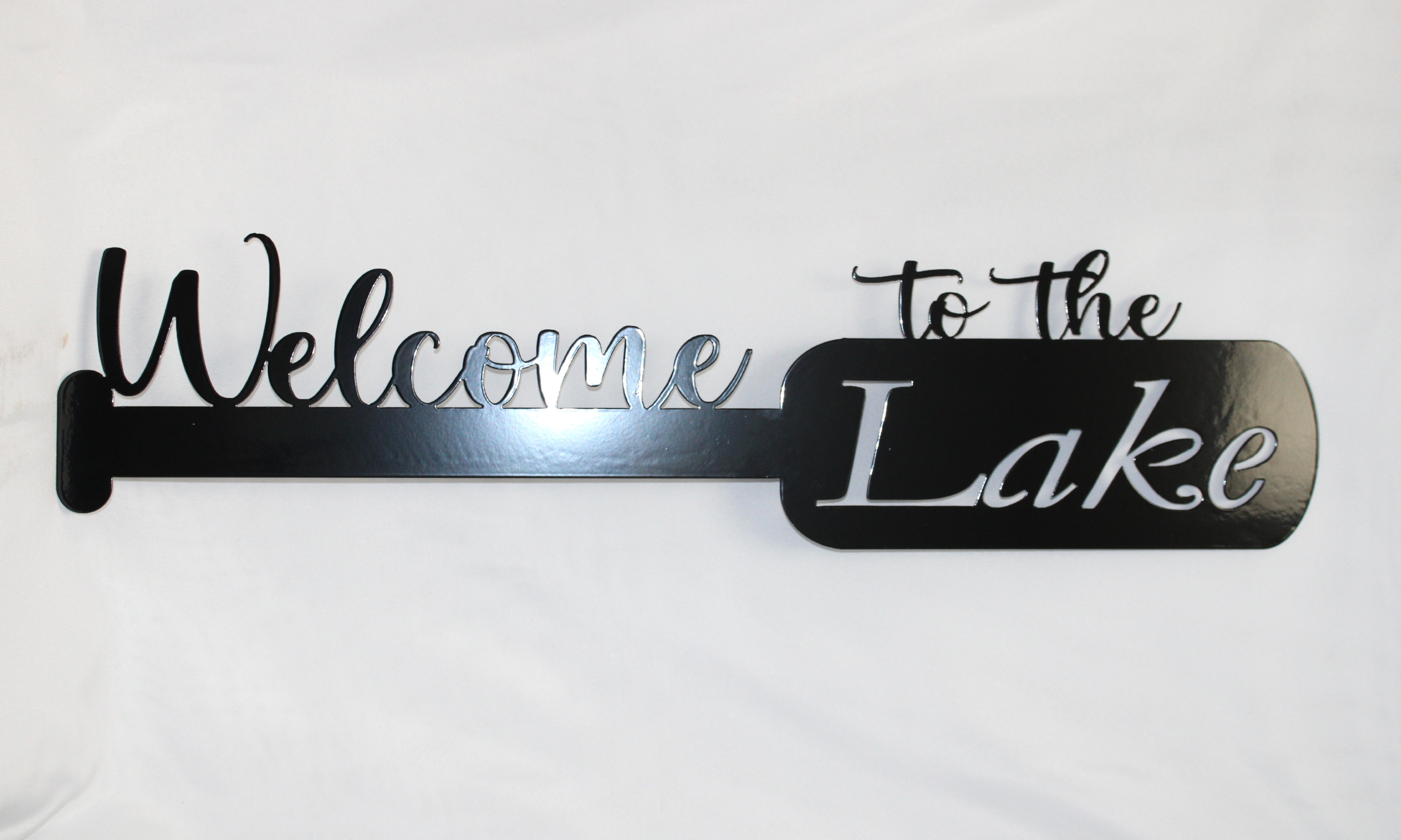 Welcome to the Lake Paddle Metal Wall Art 36" x 9.5"