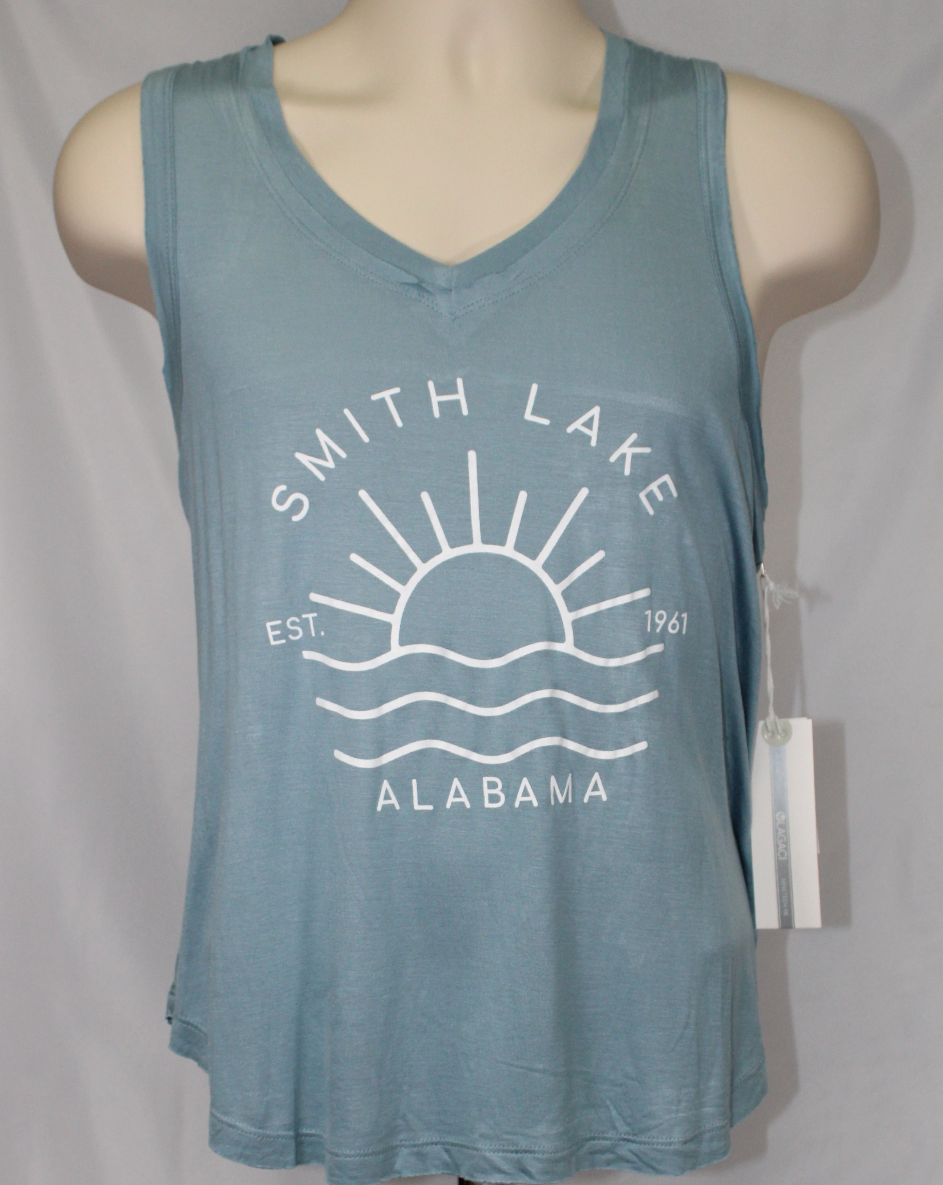 Women's Super Soft V-Neck Relaxed Tank - SLATE BLUE - SMITH LAKE