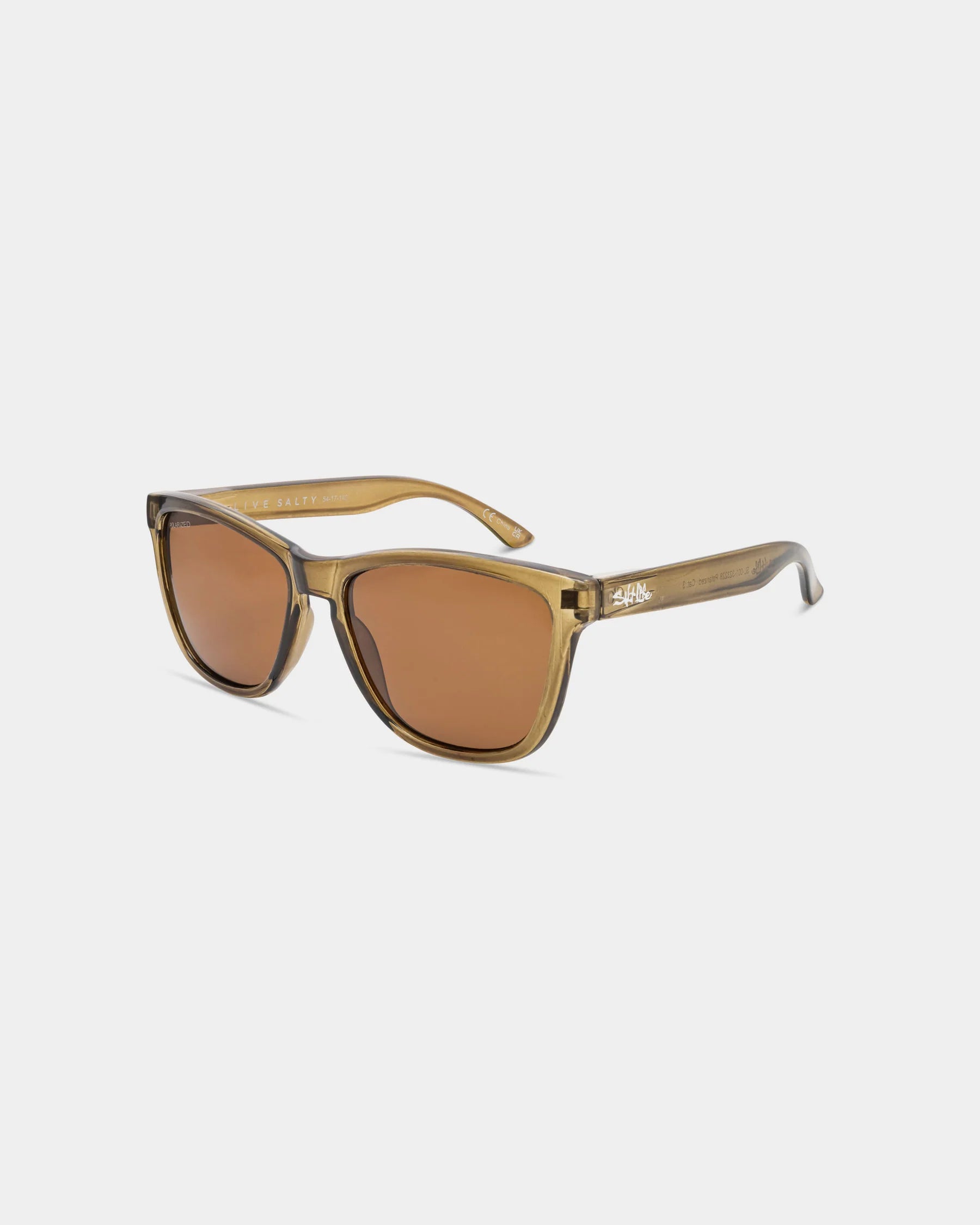 Salt Life Sunglasses Shiny Crystal Olive Frame / Brown TAC Polarized Lens SL-001-323228