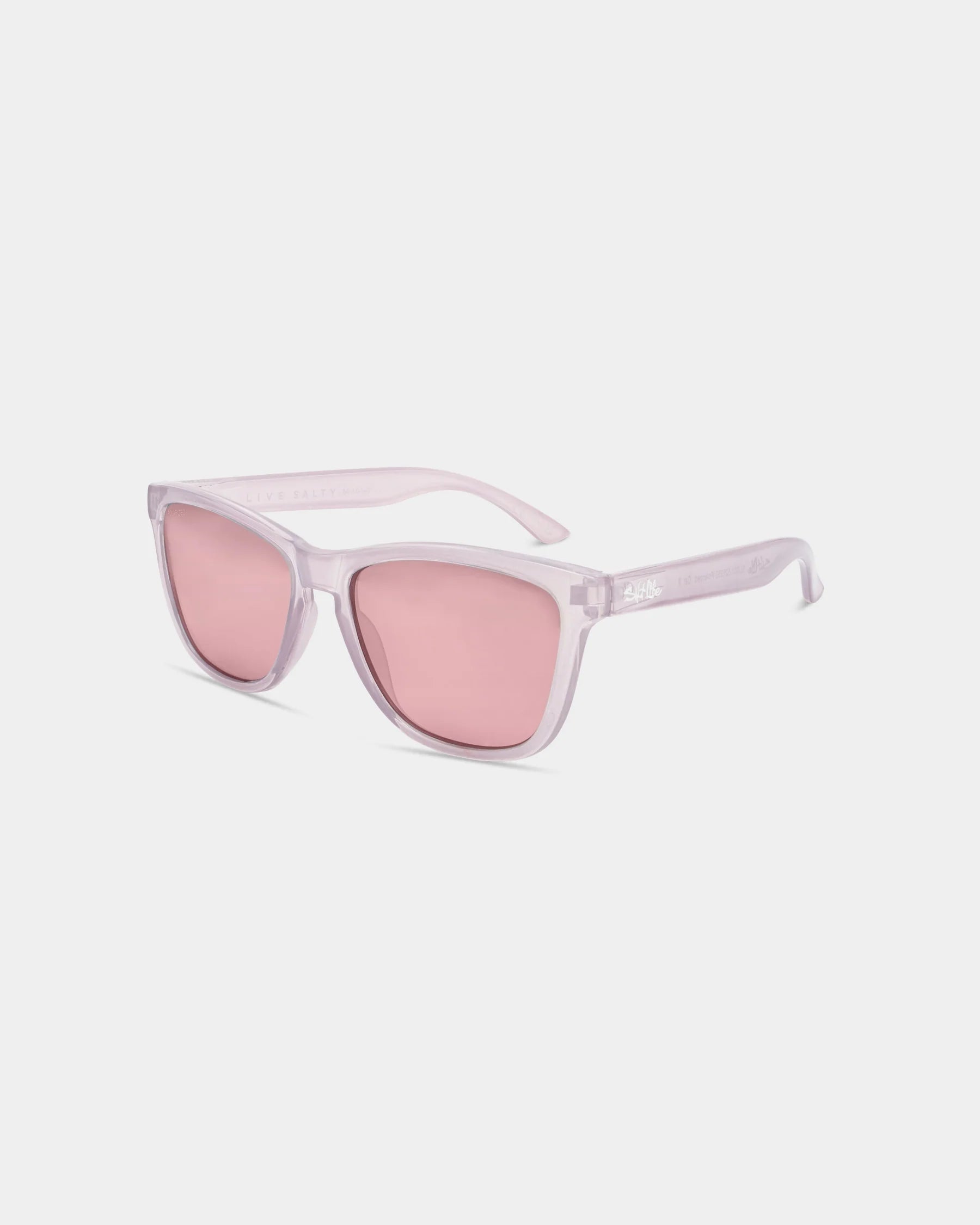 Salt Life Sunglasses Shiny Crystal Light Purple Frame / Smoke w/Pink Mirror TAC Polarized Lens SL-001-525252