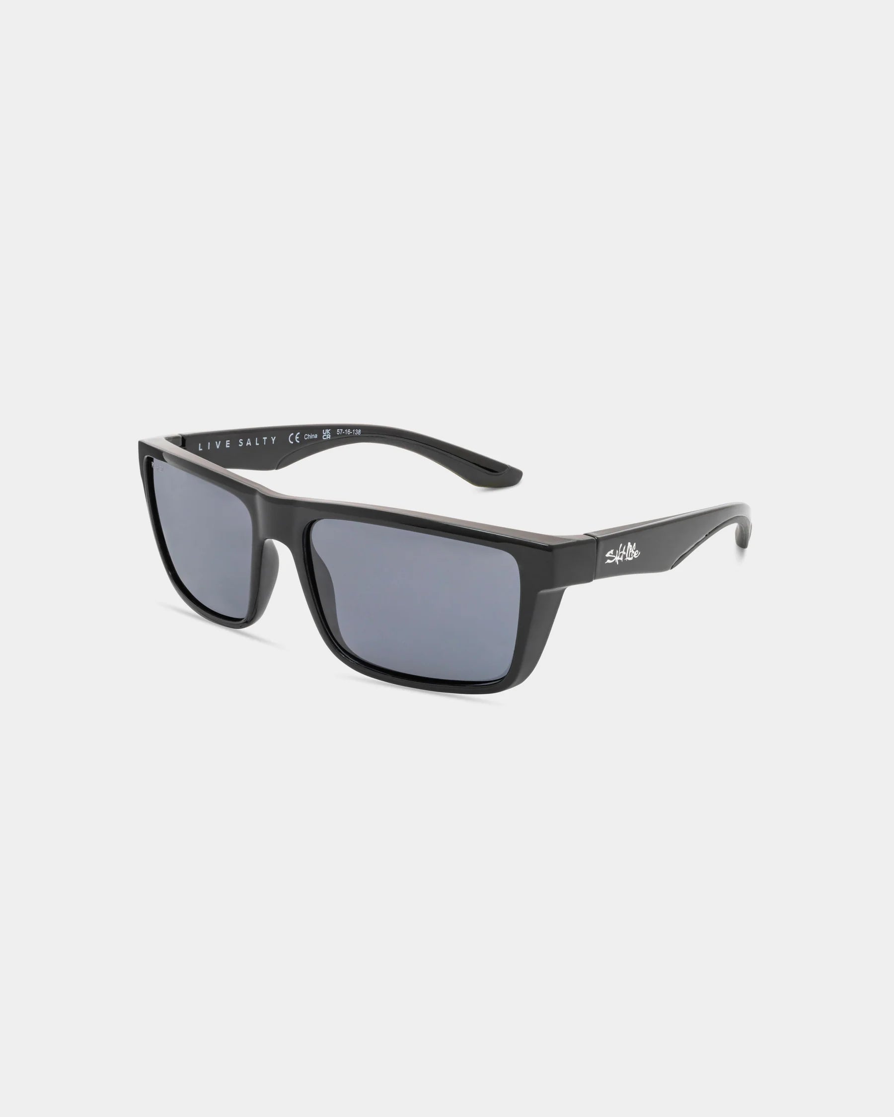 Salt Life Sunglasses Shiny Black Frame / Smoke TAC Polarized Lens SL-002-000108