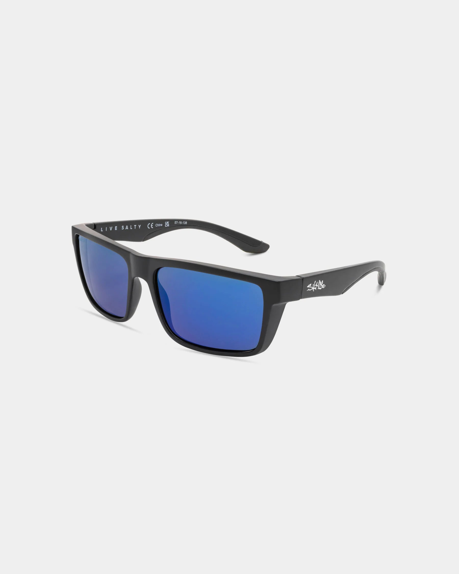 Salt Life Sunglasses Satin Black Frame / Smoke w/Blue Mirror TAC Polarized Lens SL-002-010168