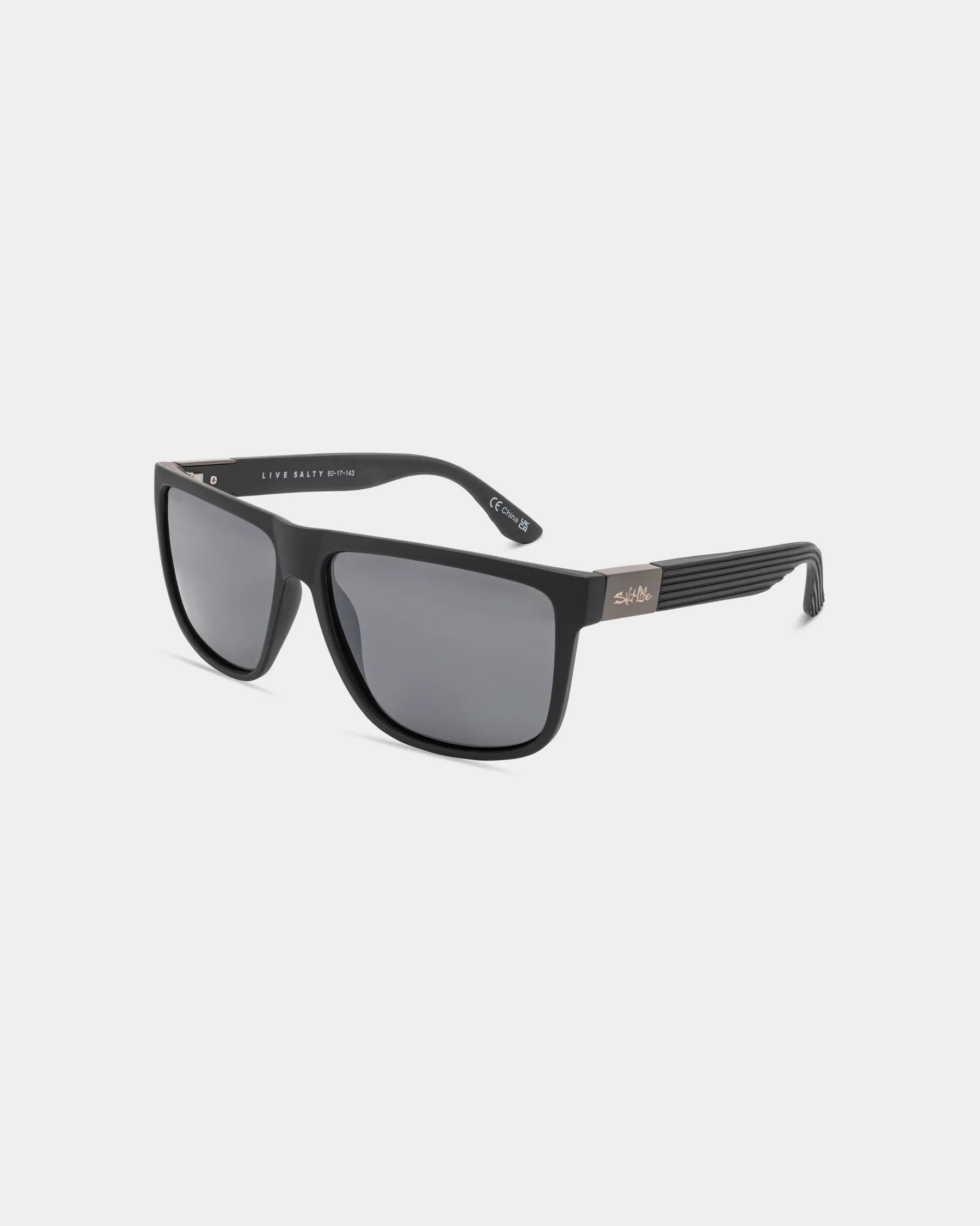 Salt Life Sunglasses Satin Black Frame / Smoke w/Silver Flash Mirror TAC Polarized Lens SL-004-019108