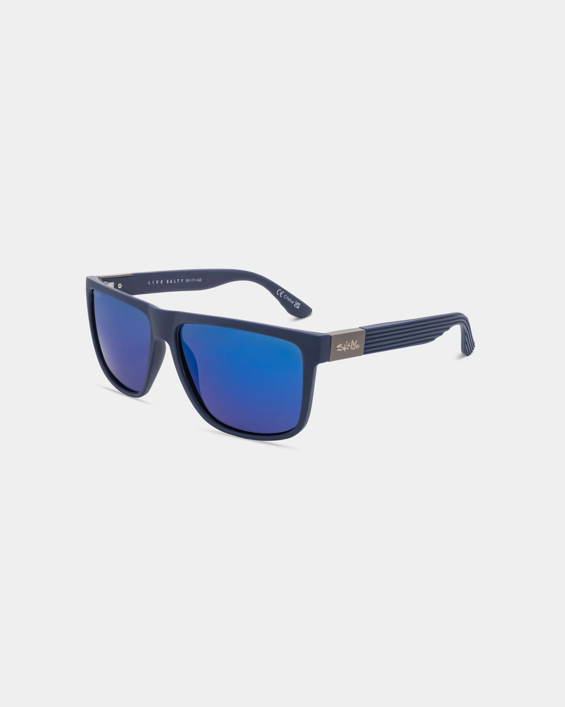 Salt Life Sunglasses Satin Navy Frame / Smoke w/Blue Mirror TAC Polarized Lens SL-004-419168