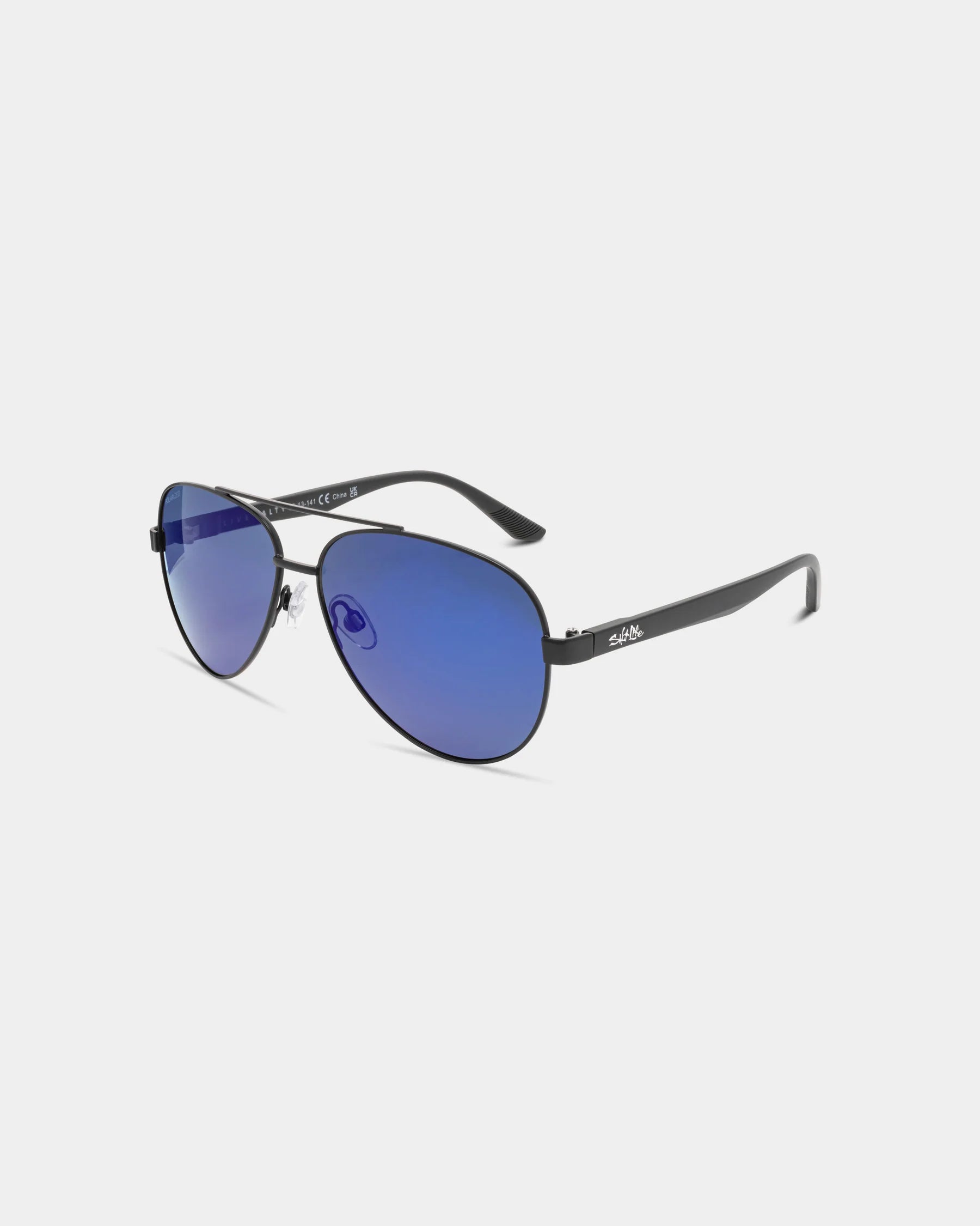 Salt Life Sunglasses Satin Black Frame / Smoke w/Blue Mirror TAC Polarized Lens SL-009-010168