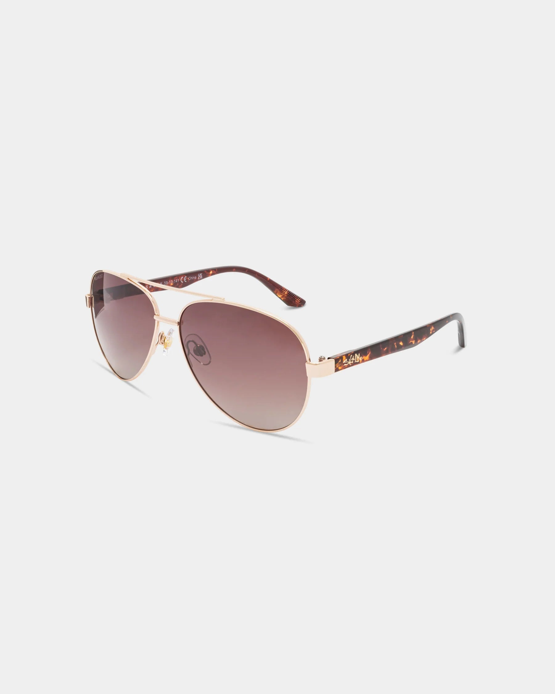Salt Life Sunglasses Shiny Gold Frame / Brown Gradient w/Silver Flash Mirror TAC Polarized Lens SL-009-949428