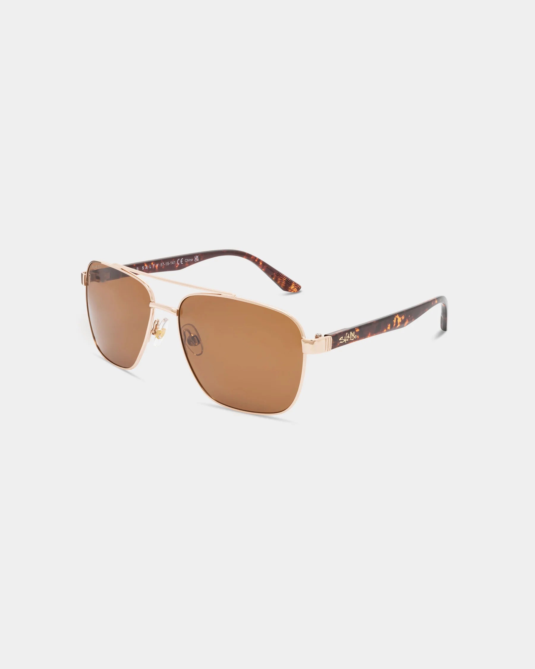 Salt Life Sunglasses Shiny Gold Frame / Brown w/Silver Flash Mirror TAC Polarized Lens SL-010-949428 2