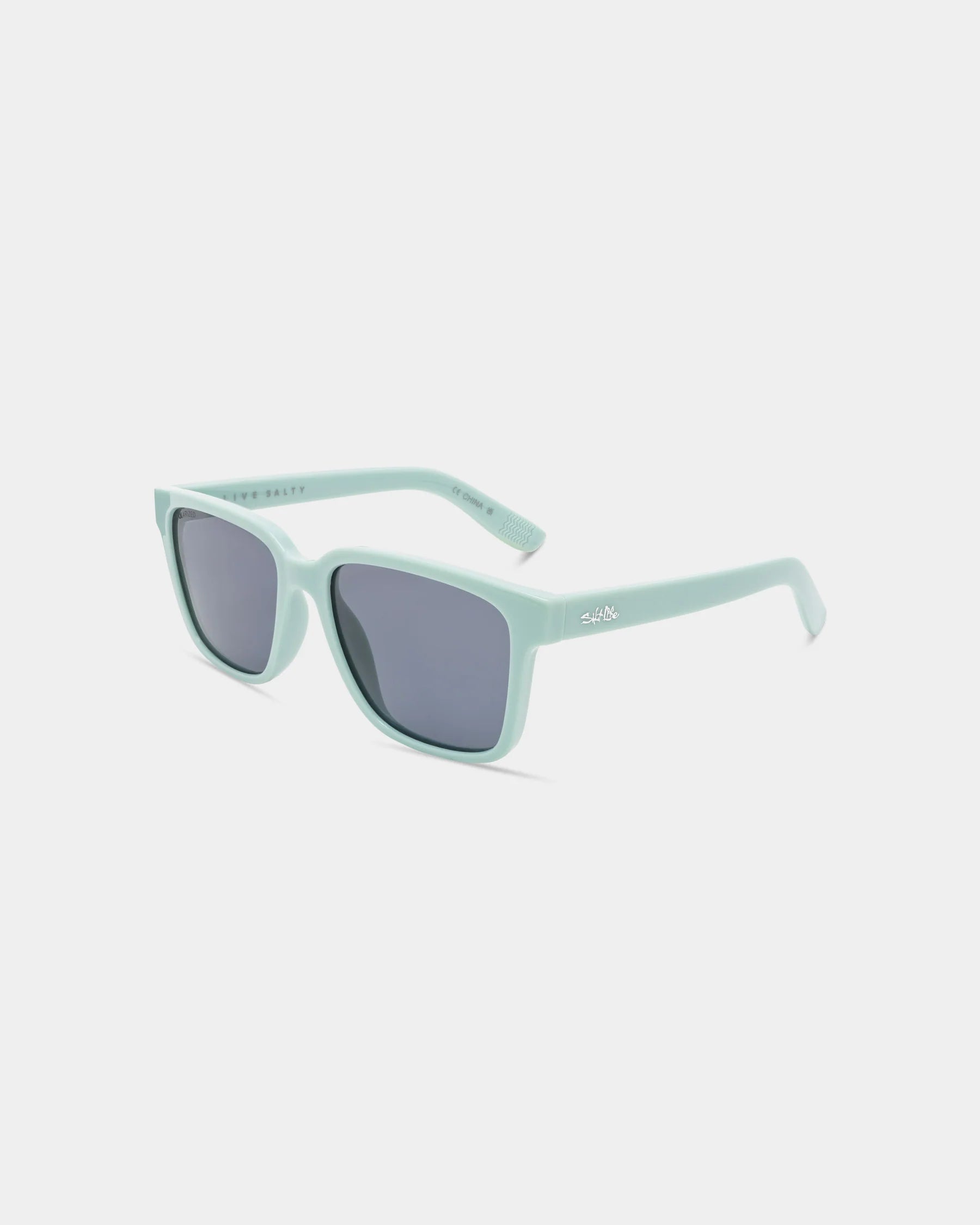 Salt Life Sunglasses Shiny Sea Foam Frame / Smoke TAC Polarized Lens SL-012-444408