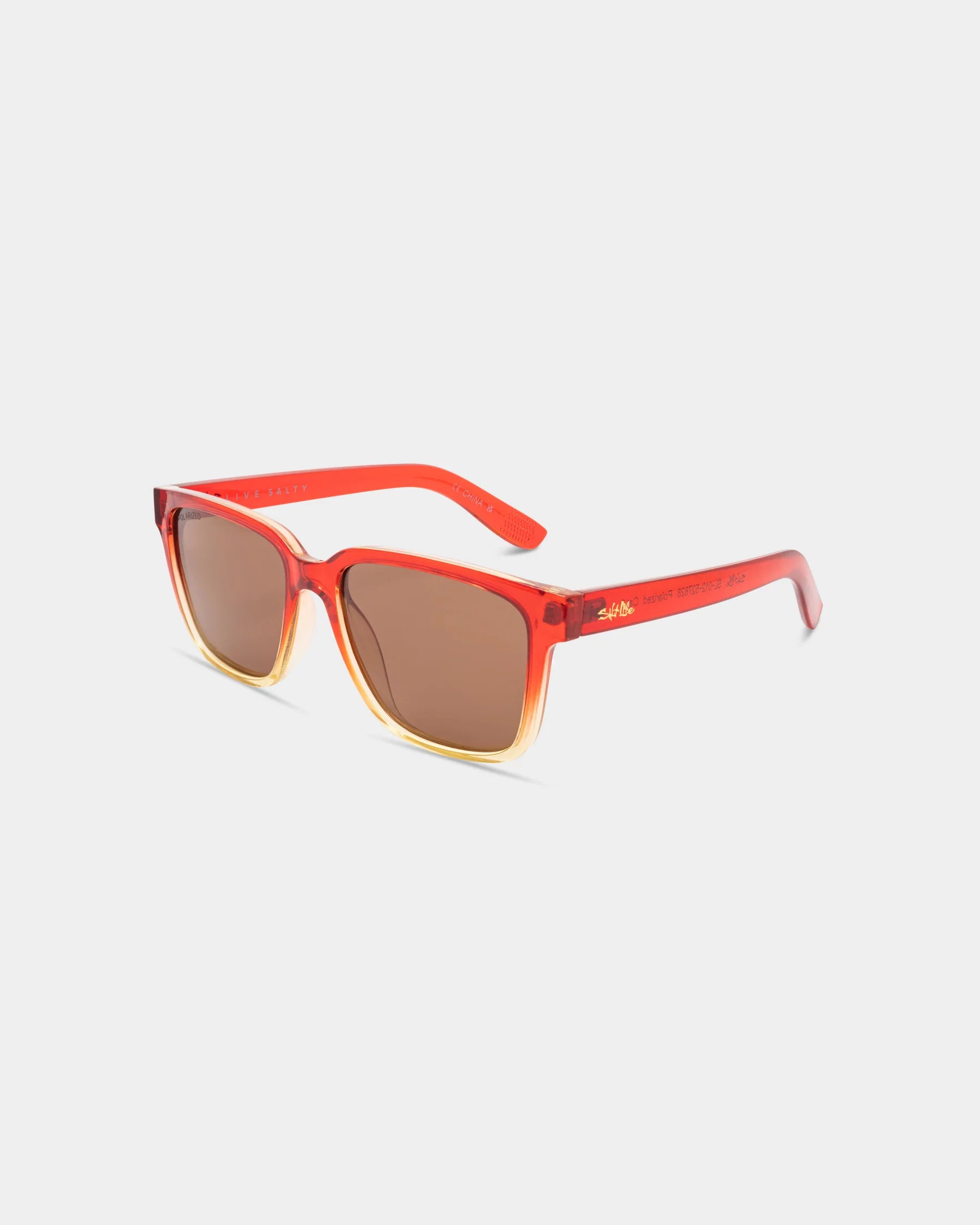 Salt Life Sunglasses Shiny Crystal Plum / Tan Ombre / Gold Metal Frame / Brown TAC Polarized Lens SL-012-527828