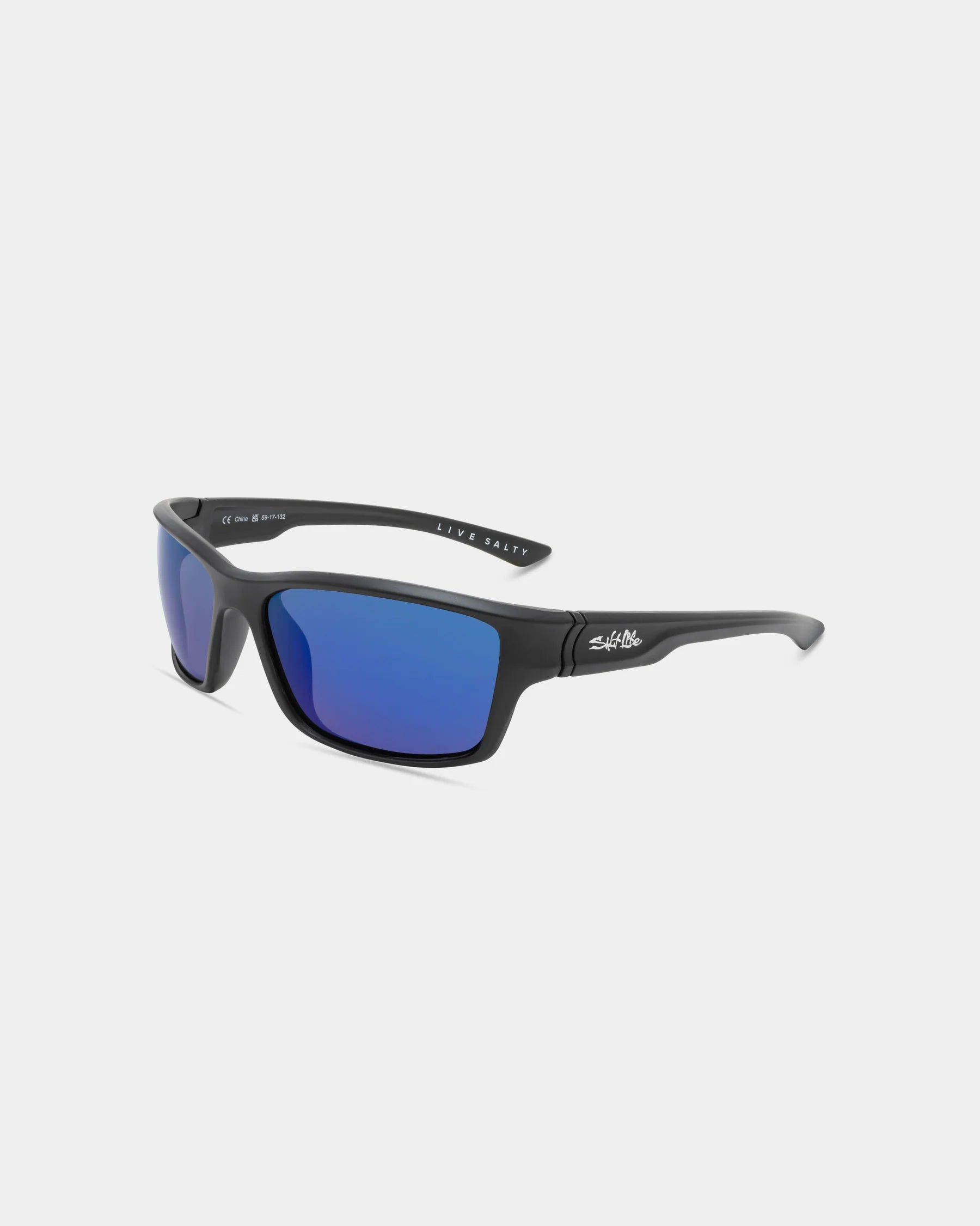 Salt Life Sunglasses Satin Black Frame / Smoke w/Blue Mirror TAC Polarized Lens SL-017-010168 2