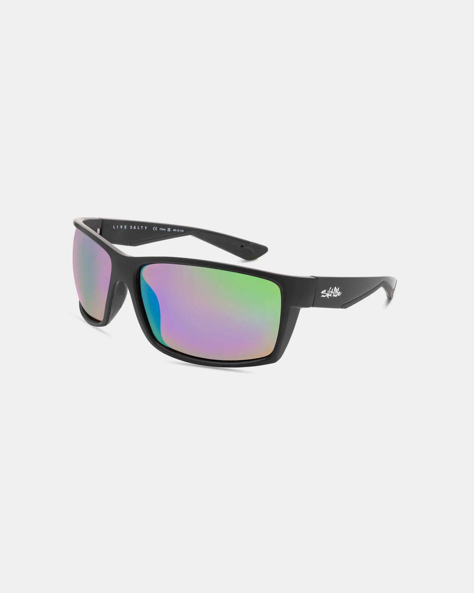 Salt Life Sunglasses Satin Black Frame / Brown w/Green Mirror TAC Polarized Lens SL-021-010126