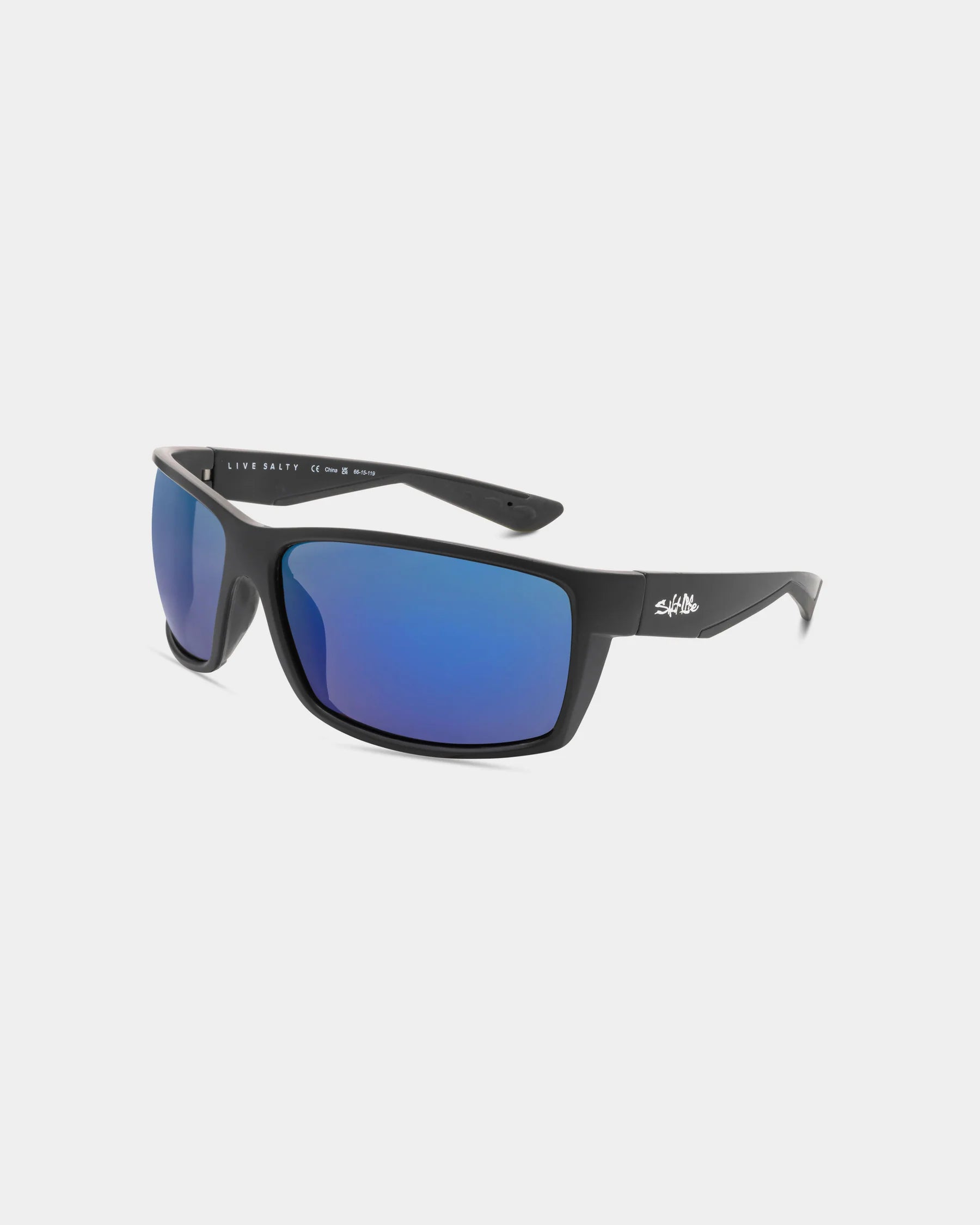 Salt Life Sunglasses Satin Black Frame / Smoke w/Blue Mirror TAC Polarized Lens SL-021-010168