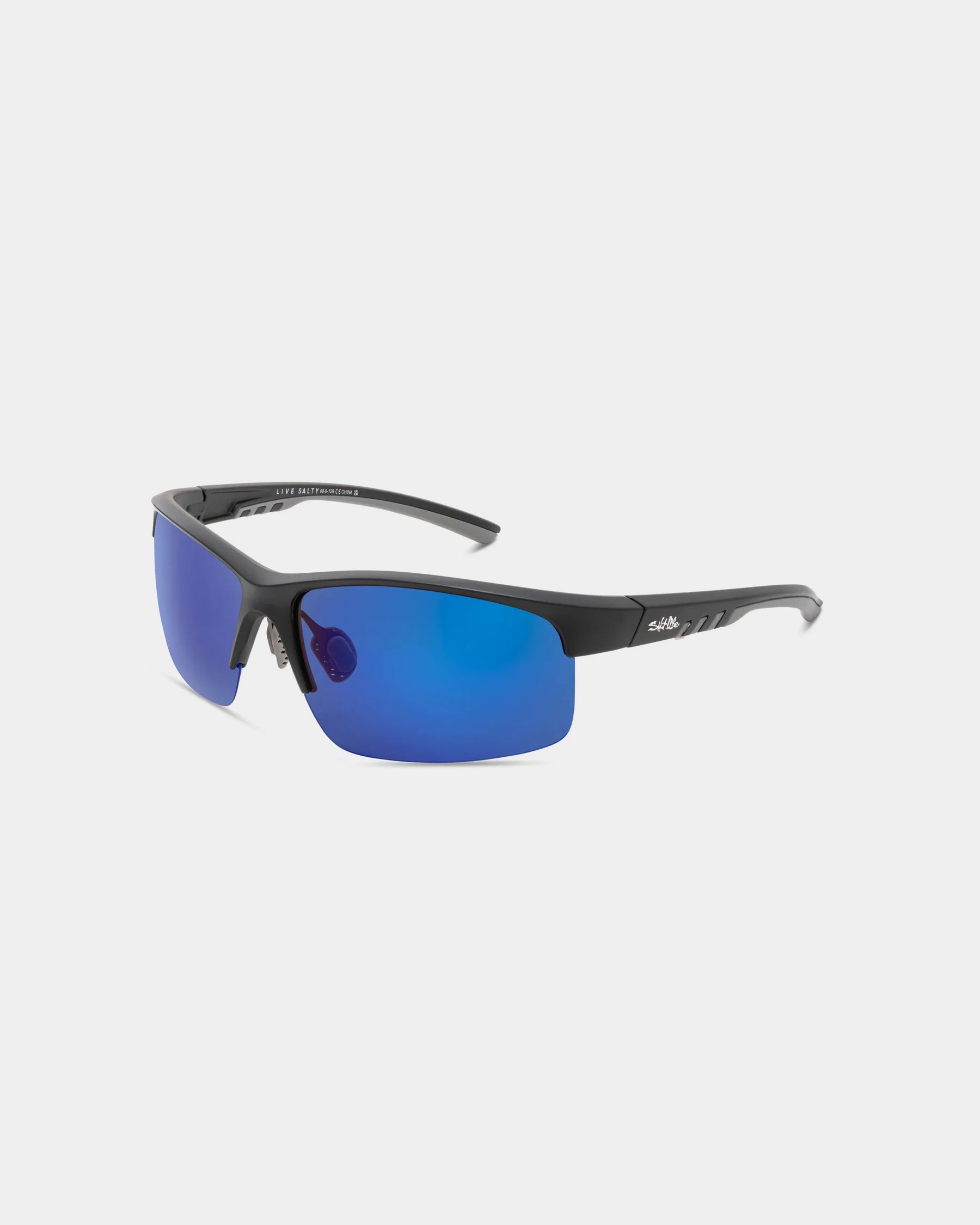 Salt Life Sunglasses Satin Black Frame / Smoke w/Blue Mirror TAC Polarized Lens SL-026-010968
