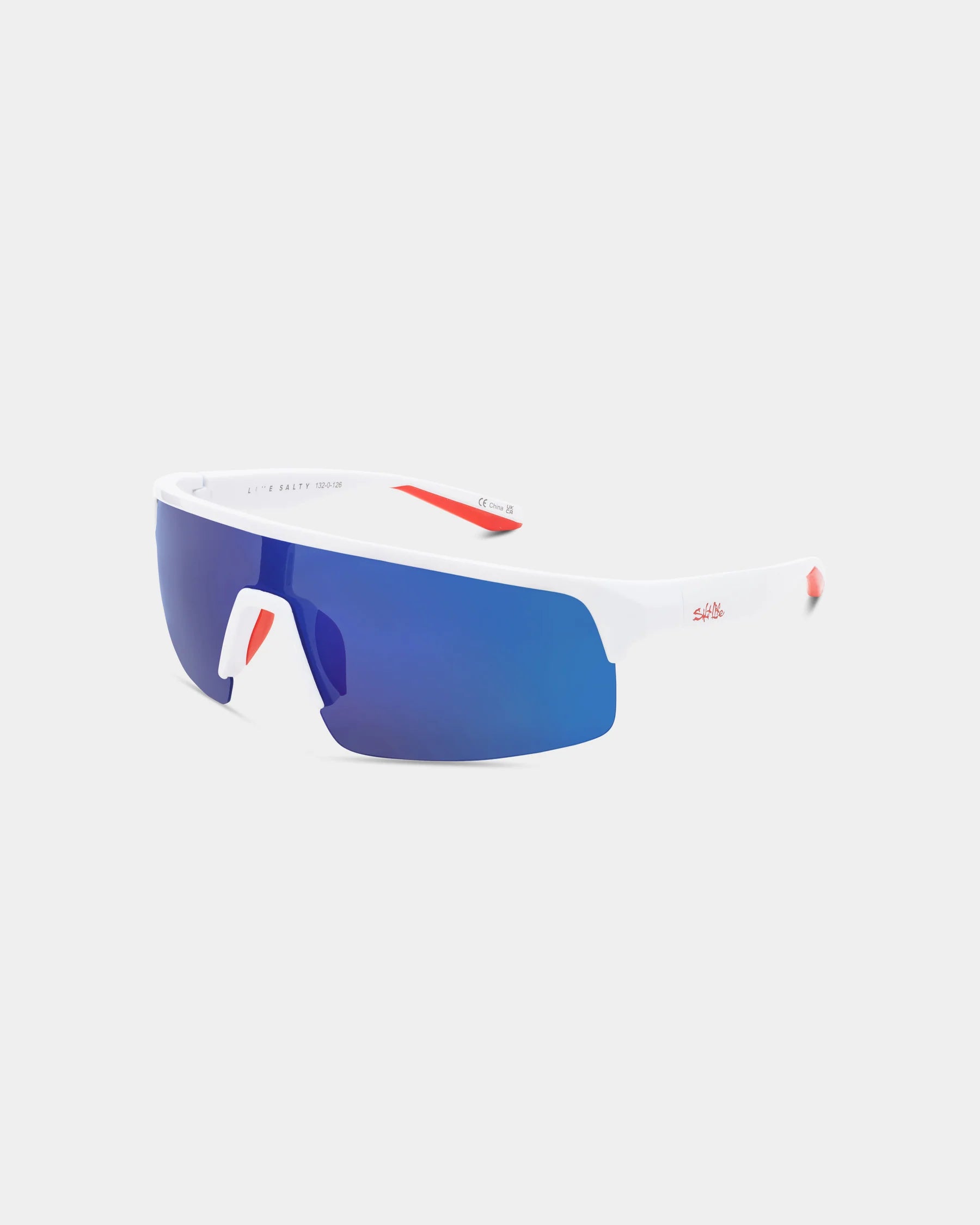 Salt Life Sunglasses Shiny White Frame / Smoke w/Blue Mirror TAC Polarized Lens SL-028-106268