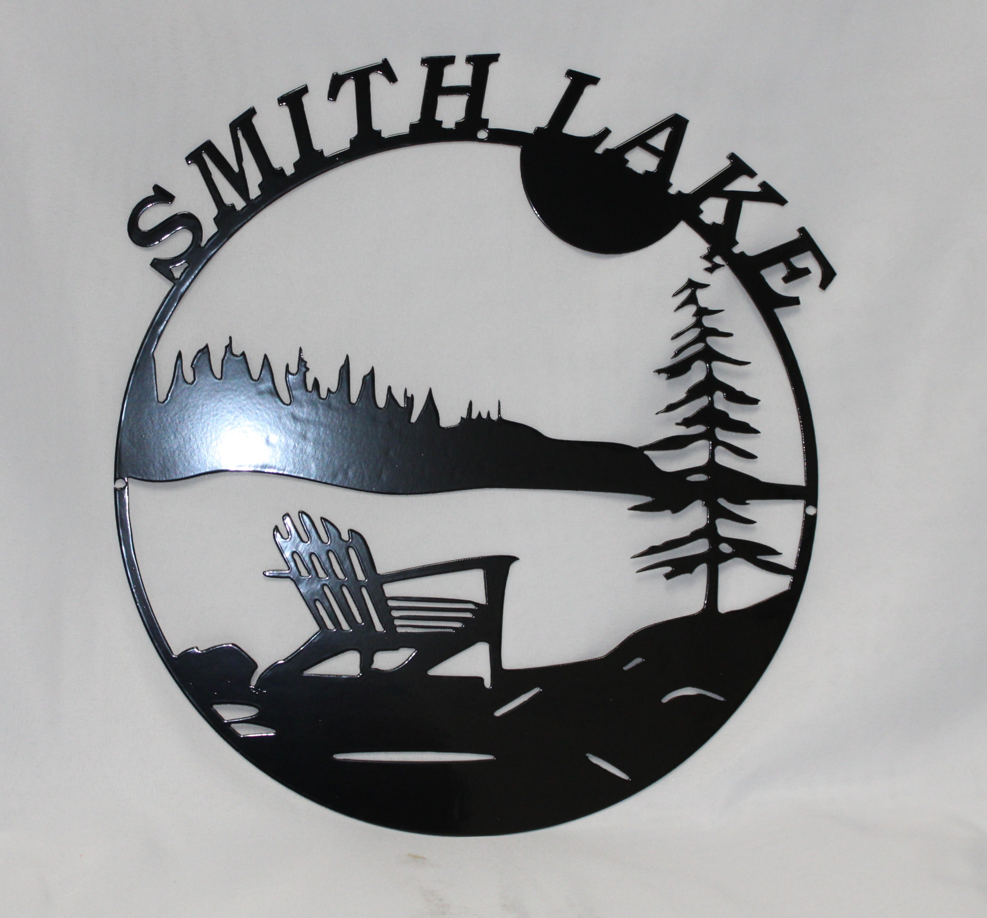 Smith Lake Adirondack Chair Circle Wall Art
