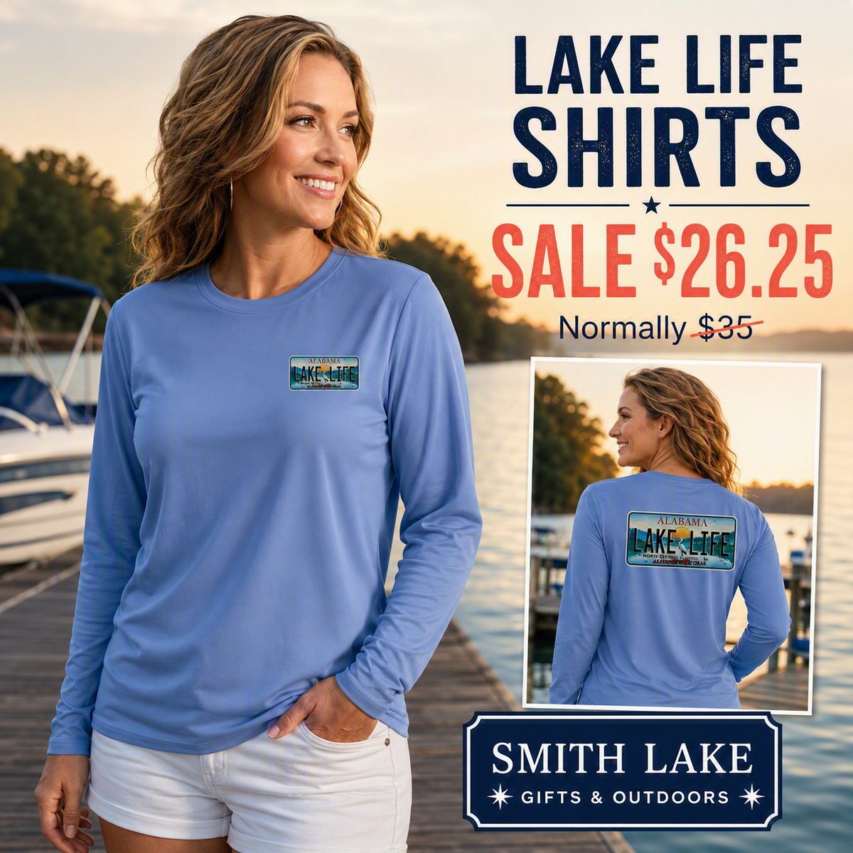 Alabama Lake Life Tag Long Sleeve Performance