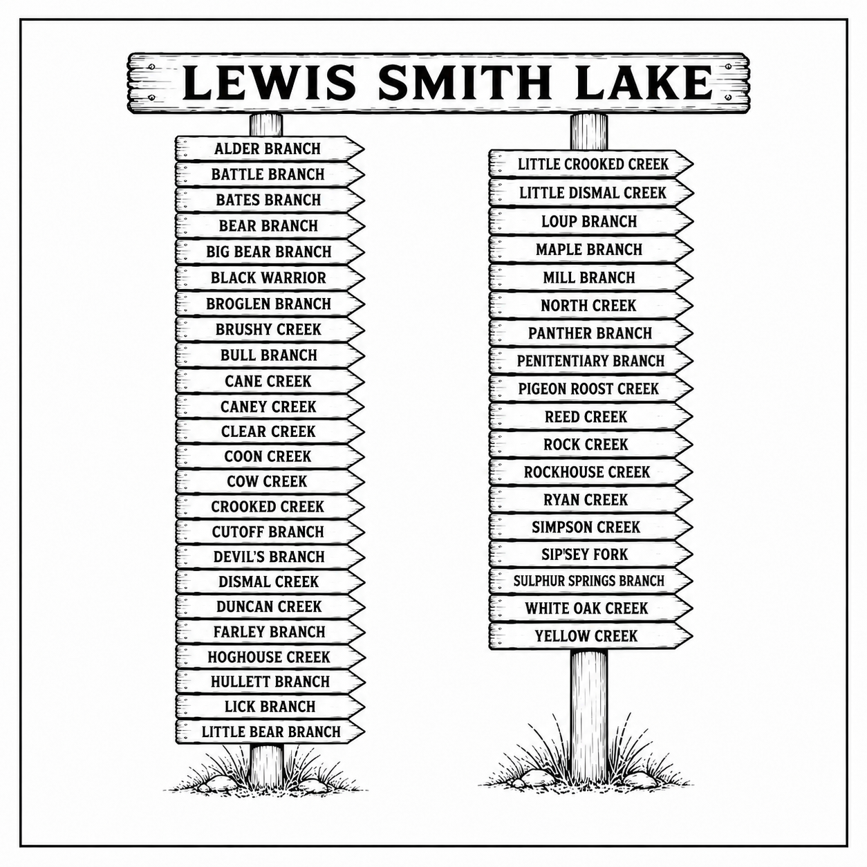 Smith Lake 20oz Skinny Tumbler - Creeks & Branches Signpost 4