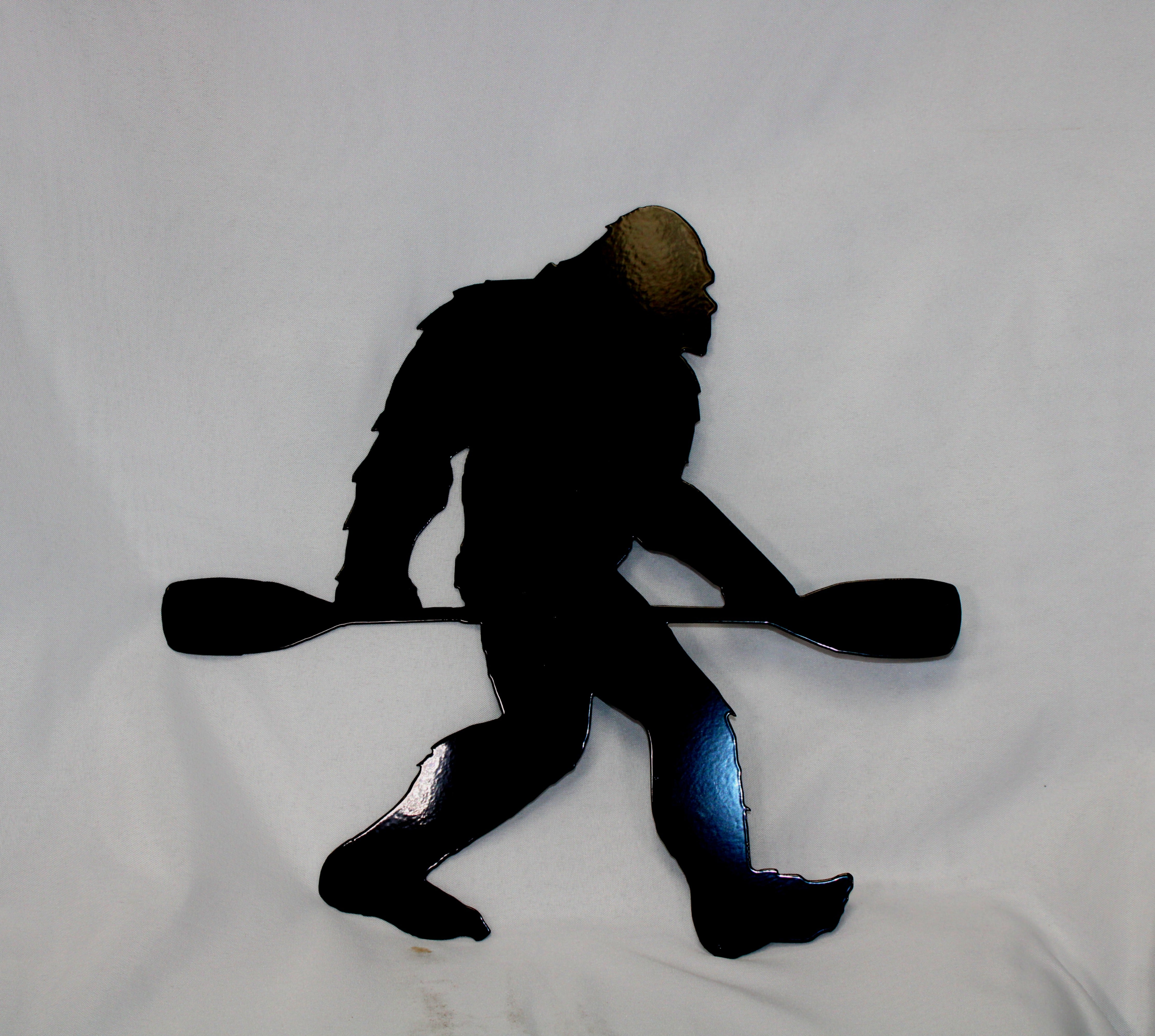 Sasquatch Paddling Metal Art