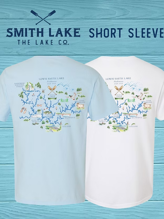 Smith Lake Watercolor Map Tee - Short Sleeve