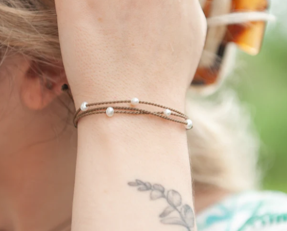 Tula Blue Pearl and Stone Riptide Bracelets 4