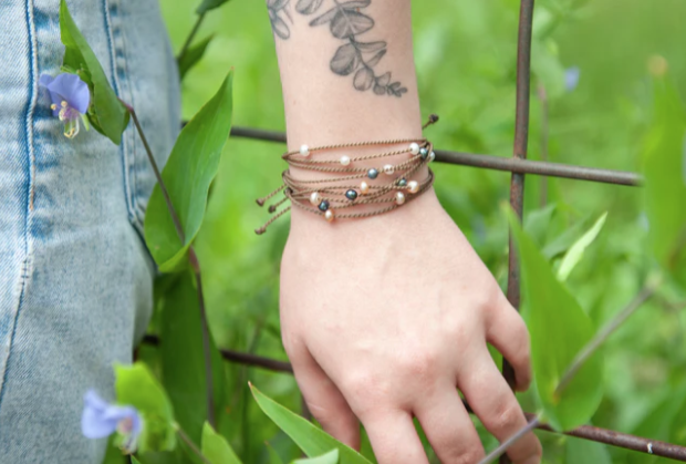 Tula Blue Pearl and Stone Riptide Bracelets 8