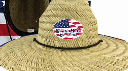 Smith Lake USA American Flag Straw Lifeguard Hat