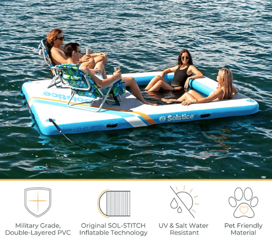 Leasure Float 10' x 8' x 8" Inflatable Rec Mesh Dock
