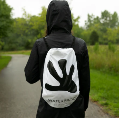 Drawstring WP Backpack - Navy/Orange