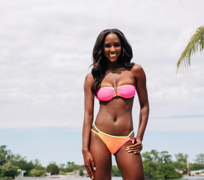 Neon Lights V-Bandeau Bikini Top SunKissed