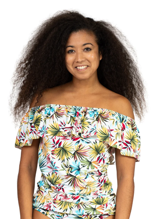 Bliss Missy Off The Shoulder Ruffle Tankini Swimwear 5